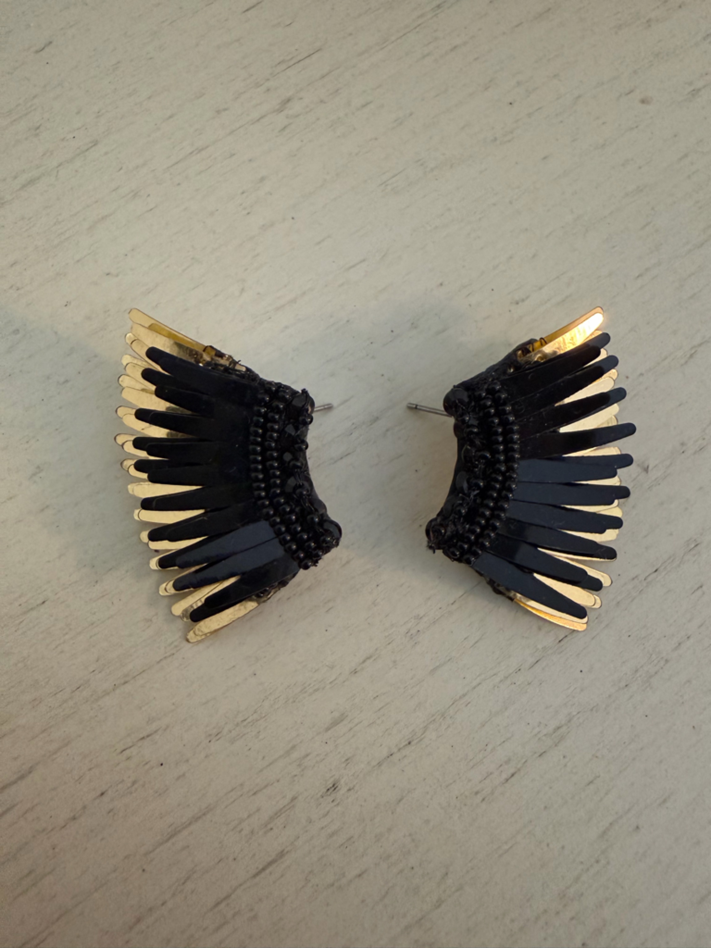 Mignonne Gavigan Mini Madeline Earrings In Black And Gold 70$